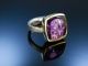 Violet Heart! Moderner Ring Sterling Silber 925 vergoldet Herzmotiv Amethyst