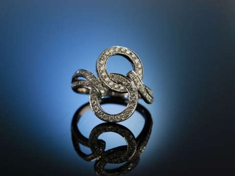 Diamond Knot! Ring Weiß Gold 750 Diamanten 0,6 ct