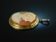 Around 1960! Pretty Shell Gems Cameo Pendant Clip Gold 585