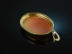 Around 1960! Pretty Shell Gems Cameo Pendant Clip Gold 585