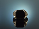 Um 1930! Gro&szlig;er Wappen Siegel Ring Onyx Silber 835