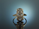Um 1910! Sch&ouml;ner Art Deco Ring Diamanten 0,2 ct Gold 585 Platin