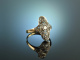 Um 1910! Edler Art Deco Ring Diamanten ca. 0,5 ct Platin Gold 585