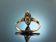 Um 1910! Charmanter historischer Art Deco Ring Diamanten Gold 585 Platin
