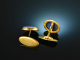 Around 1955! Classic Cufflinks Lapislazuli Silver 835 Gold Plated