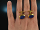 Around 1955! Classic Cufflinks Lapislazuli Silver 835 Gold Plated