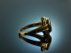 Around 1960! Pretty ladies emblem seal ring onyx gold 333