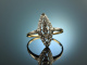 Berlin um 1920! Zarter Art Deco Diamant Ring Platin Gold 585