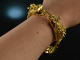 England um 1975! Schickes Vintage Drachenkopf Armband Silber 925 vergoldet
