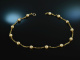 Around 1960! Pretty necklace delicate gold-coloured Akoja cultured pearls gold 750