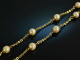 Around 1960! Pretty necklace delicate gold-coloured Akoja cultured pearls gold 750