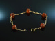 Around 1955! Delicate bracelet Baltic Amber Balls Gold 333