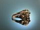 Um 1850! Historischer Freundschafts Ring Rot Gold 333 Ziersteine