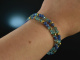 Ocean Blue! H&uuml;bsches Fancy Armband Blauachat Apatit Silber 925 vergoldet