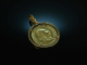 Around 1965! Classic Coin Pendant 1 Austrian Gold Ducat Gold 750