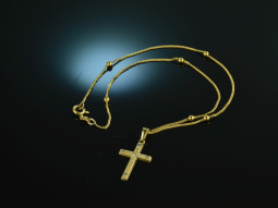 Communion! Delicate cross pendant with ball chain yellow...