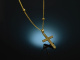 Communion! Delicate cross pendant with ball chain yellow gold 333