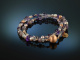 Precious Purple! Fancy Armband 2reihig Quarz Amethyst Zuchtperlen Silber 925 ros&eacute;vergoldet