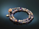 Precious Purple! Fancy Armband 2reihig Quarz Amethyst Zuchtperlen Silber 925 ros&eacute;vergoldet