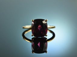 Edles Rot! Wundervoller feinster Rhodolith Ring Gold 750