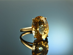 Strahlendes Gelb! Exquisiter schlichter Citrin Ring Gelb...