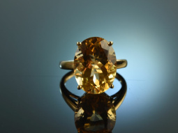 Strahlendes Gelb! Exquisiter schlichter Citrin Ring Gelb Gold 750