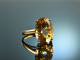 Strahlendes Gelb! Exquisiter schlichter Citrin Ring Gelb Gold 750