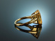 Strahlendes Gelb! Exquisiter schlichter Citrin Ring Gelb Gold 750