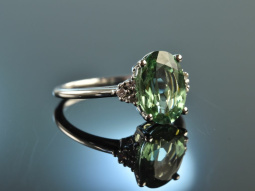 Exquisite green! Elegant Tourmaline Brilliant Ring White...