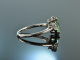 Exquisite green! Elegant Tourmaline Brilliant Ring White Gold 750
