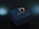 Feinste Qualit&auml;t! Klassisch eleganter Ring Rhodolith Diamanten Wei&szlig; Gold 750