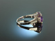 K&ouml;ln um 1990! Exquisiter Amethyst Brillant Ring Wei&szlig; Gold 585