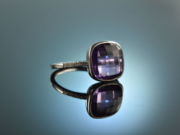 Vivid Violet! Wundervoller Amethyst Diamant Ring...