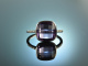 Vivid Violet! Wonderful Amethyst Diamond Ring White Gold 750