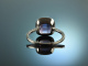 Vivid Violet! Wonderful Amethyst Diamond Ring White Gold 750