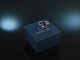 Vivid Violet! Wonderful Amethyst Diamond Ring White Gold 750
