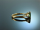K&ouml;ln um 1995! Feinster gr&uuml;ner Turmalin Ring mit Diamant Tropfen Gelb Gold 750