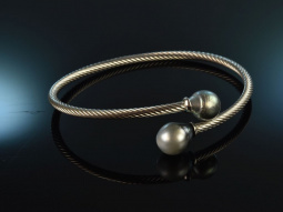 Italian Pearls! Armspange Silber 925 Tahiti Perlen...