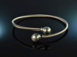 Italian Pearls! Armspange Silber 925 Tahiti Perlen Gelenkmechanismus