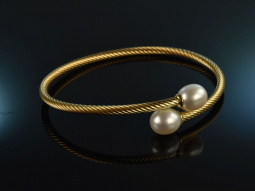 Italian Pearls! Armspange Silber 925 vergoldet...