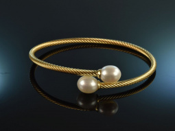 Italian Pearls! Armspange Silber 925 vergoldet...