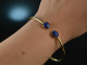 Trendy Bangle! Armreif Silber 925 vergoldet Lapislazuli Gelenkmechanismus