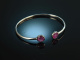 Trendy Bangle! Armreif Silber 925 Rubine Gelenkmechanismus