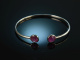 Trendy Bangle! Armreif Silber 925 Rubine Gelenkmechanismus