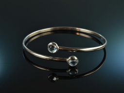 Stylish Bangle! Feiner Armreif Silber 925 Blautopas...