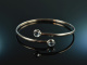 Stylish Bangle! Feiner Armreif Silber 925 Blautopas Gelenkmechanismus