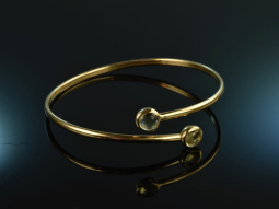 Stylish Bangle! Feiner Armreif Silber 925 vergoldet Lemon Citrin Gelenkmechanismus