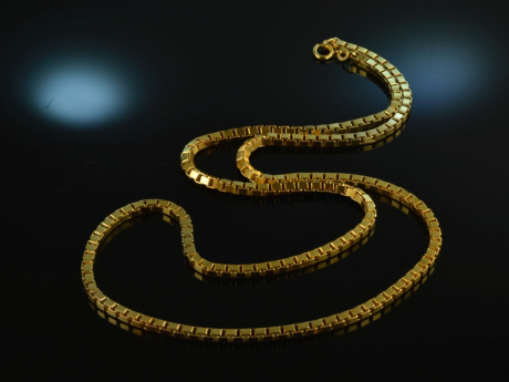 Around 1970! Solid long vintage Venetian necklace silver 835 gold plated