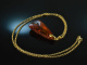 1975 Beautiful Baltic Amber pendant with chain silver gold plated