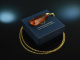 1975 Beautiful Baltic Amber pendant with chain silver gold plated
